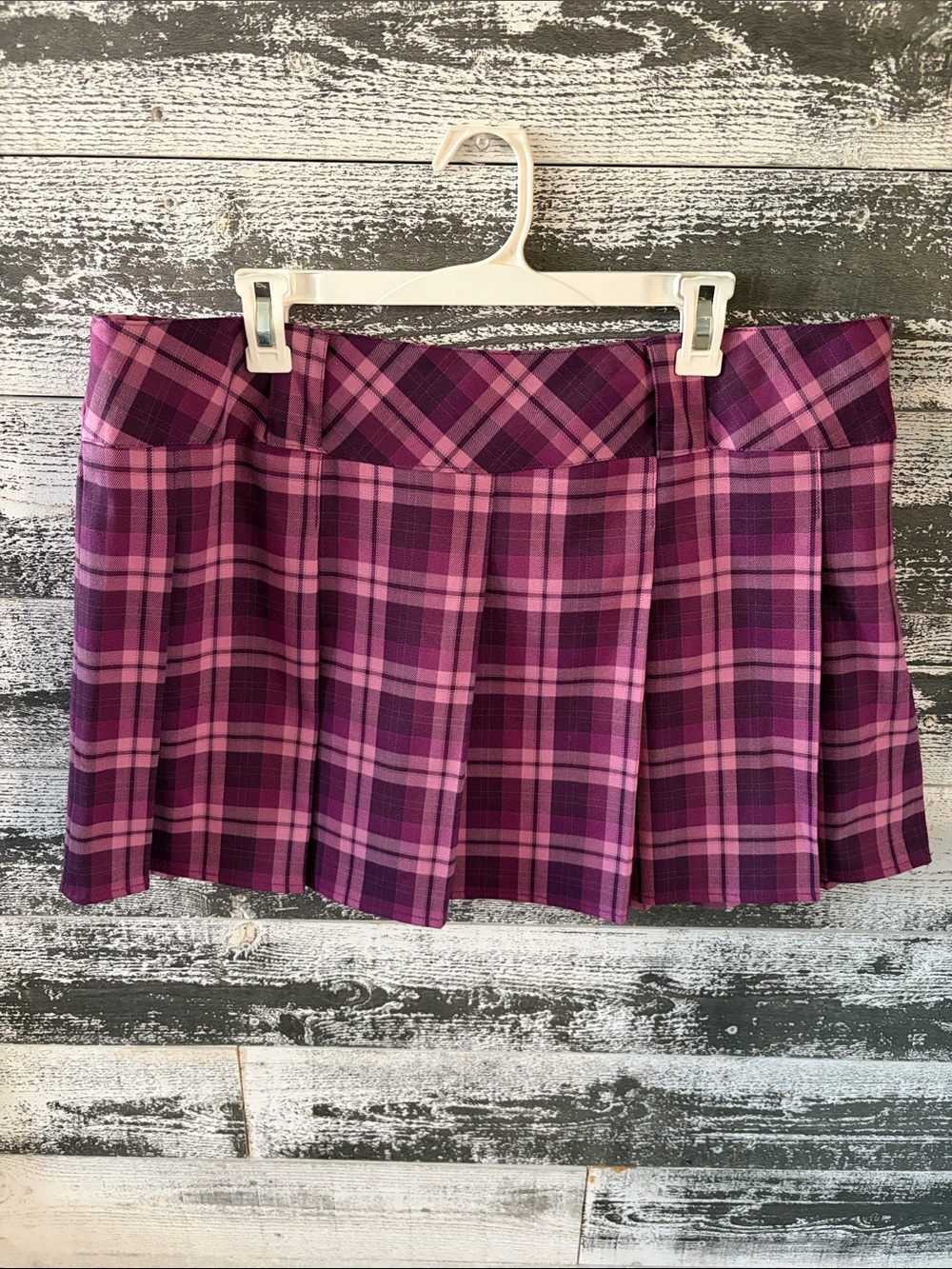 NWT Wild Fable Purple & Pink Plaid Pleated Mini Skirt